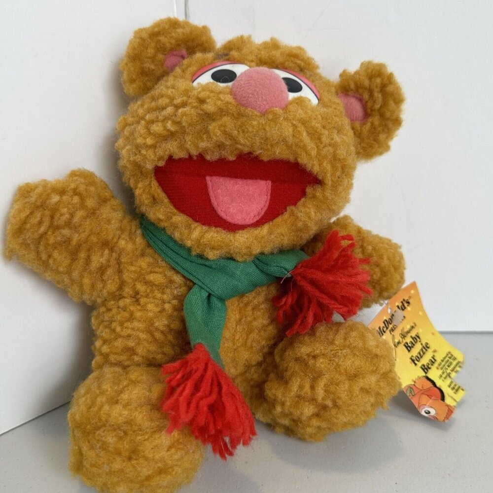 Vtg 1987 Baby Fuzzie Bear  Jim Henson Christmas Plush McDonalds 8”